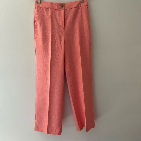 Talbots NWT Linen Pants Lined Coral Size 4 Petite Preppy Classic Coastal - Picture 1 of 9